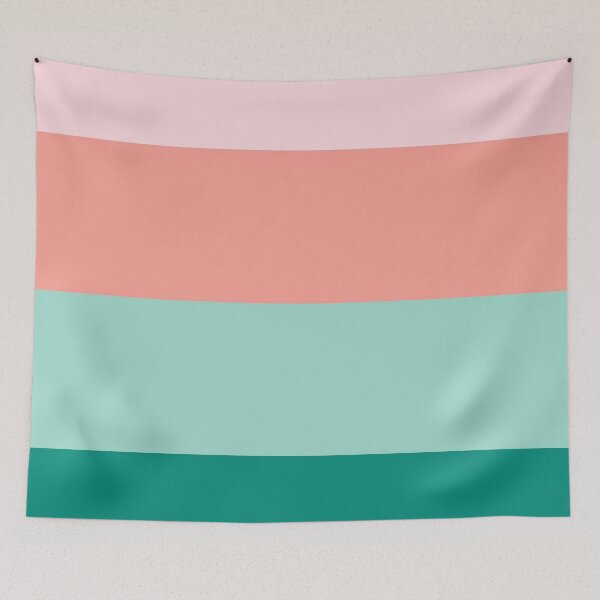 Item preview, Soft Pink  Peach Amber Yucca and Arbor Green Horizontal Stripes designed and sold by taiche.