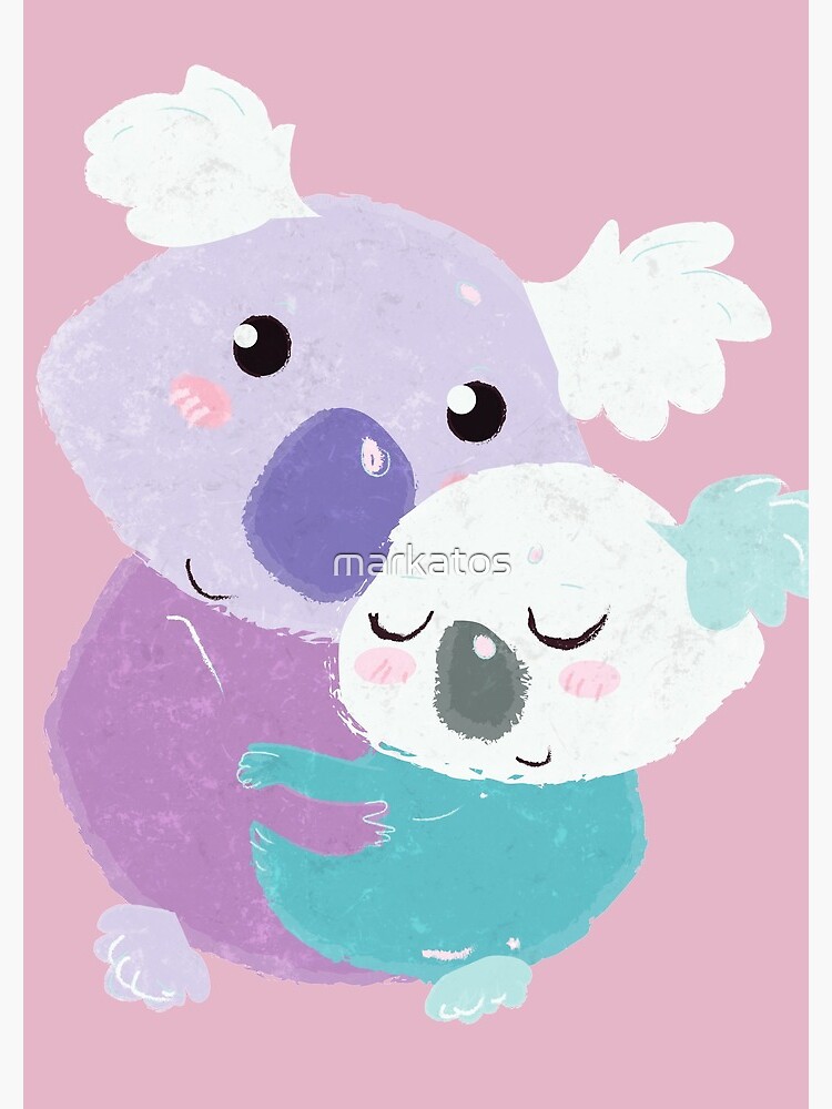 "Little cute Koala family hug" Spiral Notebook by markatos Redbubble