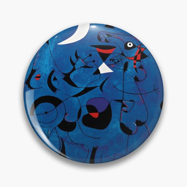 Item preview, Joan Miro Red Shapes on Blue High Resolution designed and sold by bettypure.