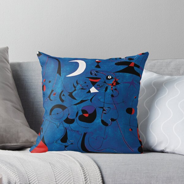 Aperçu de l'œuvre Joan Miro Formes rouges sur bleu haute résolution créée et vendue par bettypure.