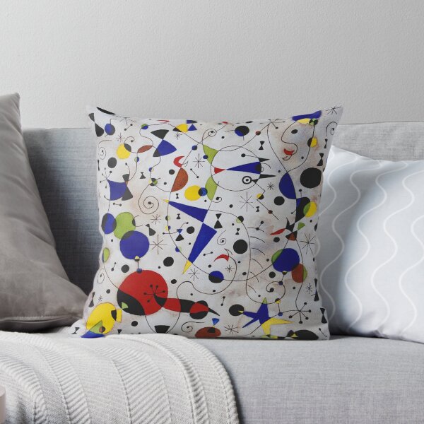 Miro's Cat Encircled by the Flight of a Bird #29 Throw Pillow