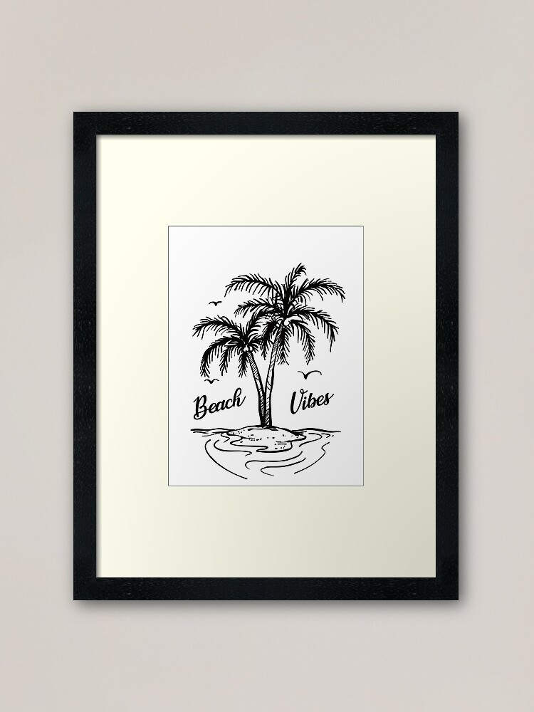 Cute Tropical Palm Tree Shirt Aesthetic Beach Vibes Shirt For Summer Vacation Beach Shirt With Good Vibes Ocean Shirt Aloha Shirt Framed Art Print By Regedy1 Redbubble