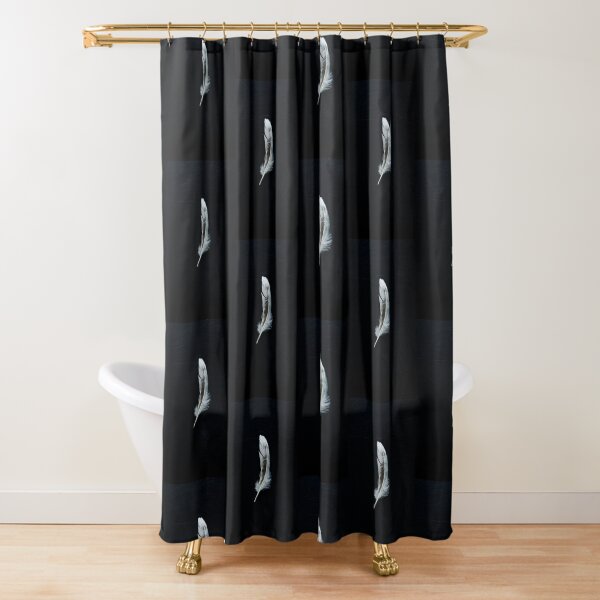 Single white feather Shower Curtain