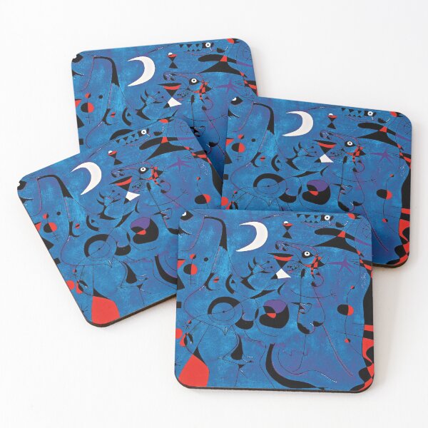Item preview, Joan Miro Red Shapes on Blue designed and sold by bettypure.