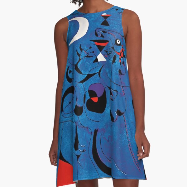 Item preview, Joan Miro Red Shapes on Blue designed and sold by bettypure.