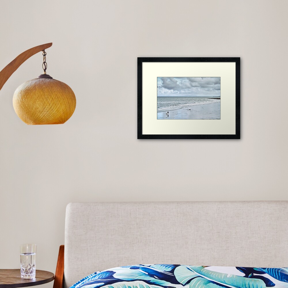 man and dog Framed Art Print
