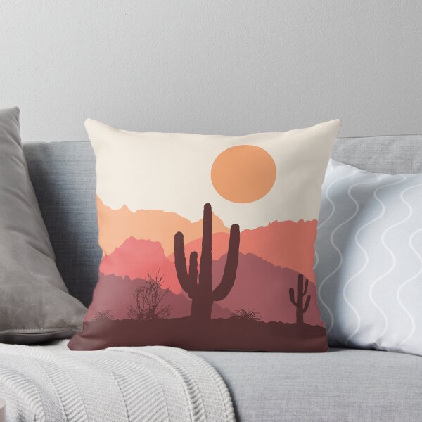 Mexican desert sunrise Throw Pillow
