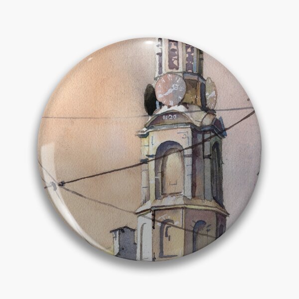 Item preview, Painting of church in historic center of Amsterdam, Netherlands.  Amsterdam watercolor painting  designed and sold by rfoxphoto.