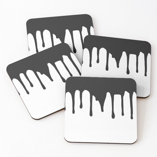 Item preview, Black paint drips on white background designed and sold by designer437.
