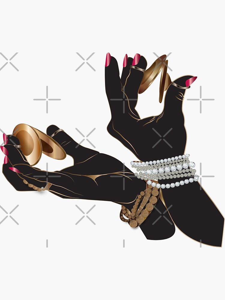 "Gold Cymbals Sound (Sajat in Arabic)" Sticker by Nobiya Redbubble