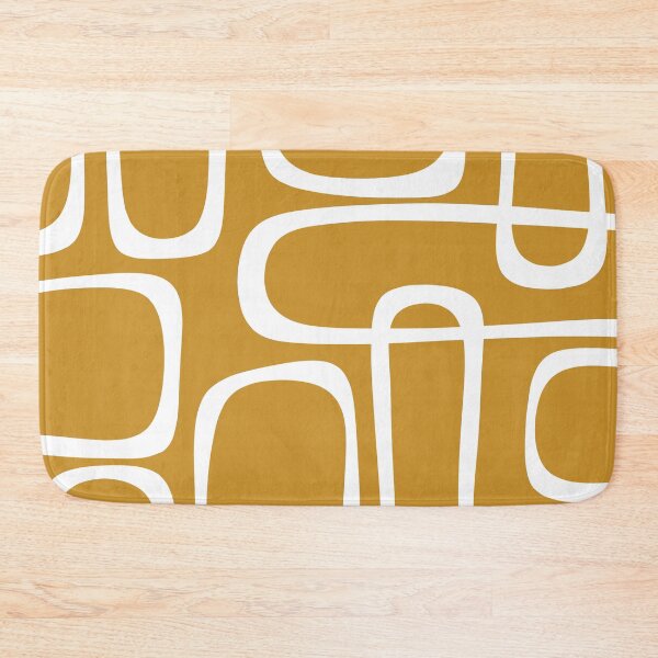 Item preview, Midcentury Modern Loops Retro Pattern in White and Mustard Gold designed and sold by kierkegaard.