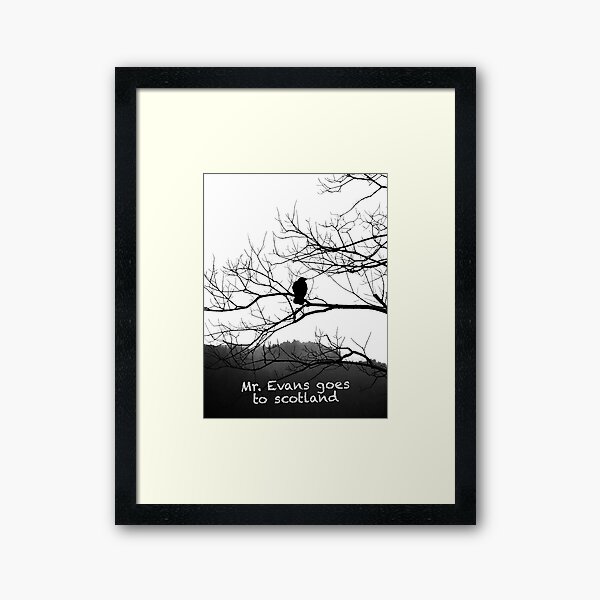 Mr. Raven at trees Framed Art Print
