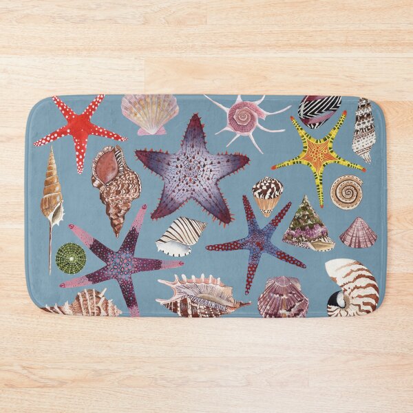 Item preview, SEASHELLS & STARFISH (LIGHT BLUE) designed and sold by BEATRIZ ABAITUA.