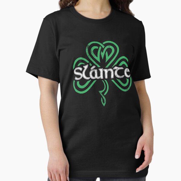 Item preview, Slainte Gaelic Drinking Toast Cheers Good Health Funny St Patricks Day Saying Retro Shamrock Graphic designed and sold by alenaz.