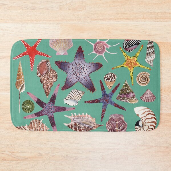 Item preview, SEASHELLS & STARFISH (TURQUOISE) designed and sold by BEATRIZ ABAITUA.