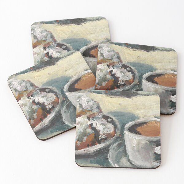 ラッピング不可】 Colorful café Asst Tile # au lait Coffee coaster