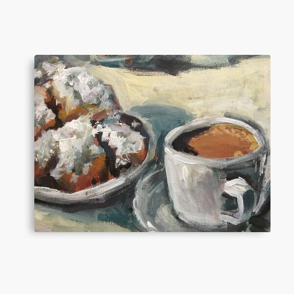 Beignets and Cafe au Lait at the Cafe du Monde Canvas Print