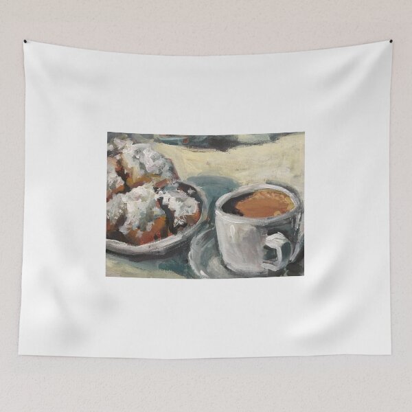 Item preview, Beignets and Cafe au Lait at the Cafe du Monde designed and sold by Susan Elizabeth Jones Art.
