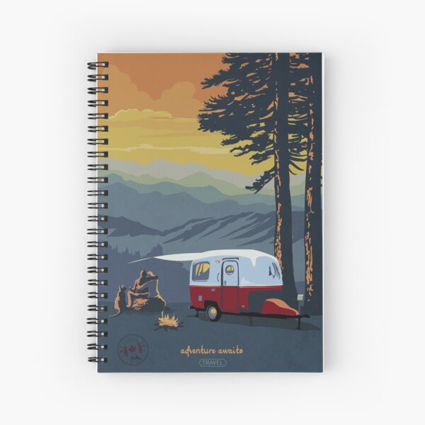 Item preview, Retro Travel BC camping poster sunset scene designed and sold by SFDesignstudio.