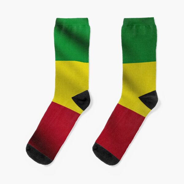 Socks unisex multicolor rasta yellow green red 
