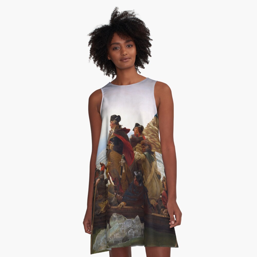 Washington Crossing the Delaware by Emanuel Leutze (1851) A-Line Dress