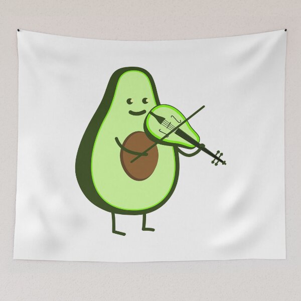 Item preview, Funny avocado with violin designed and sold by spontania.