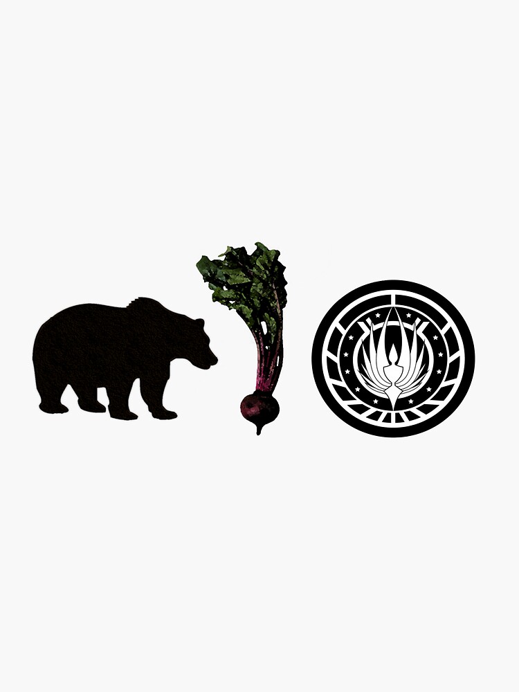 "Bears, Beets, Battlestar Galactica" Sticker for Sale by LTSylvester