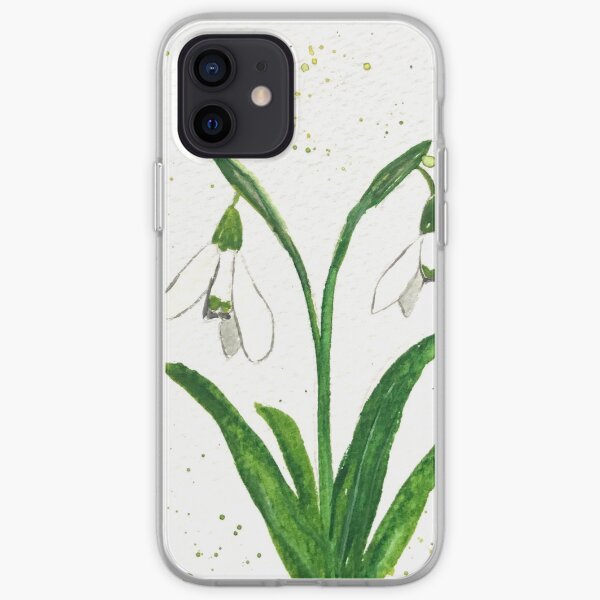 Snowdrops flowers watercolour iPhone Soft Case