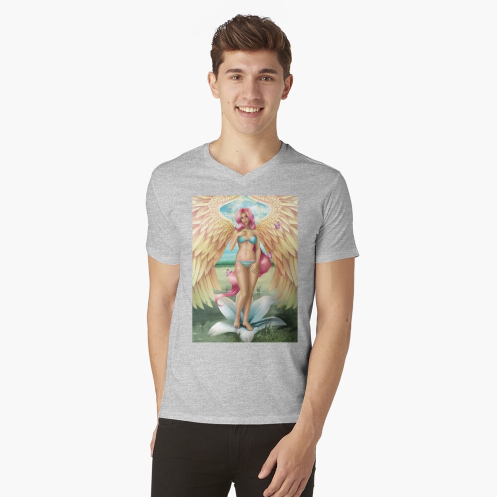Birth of a Shy Angel Pantsu V-Neck T-Shirt