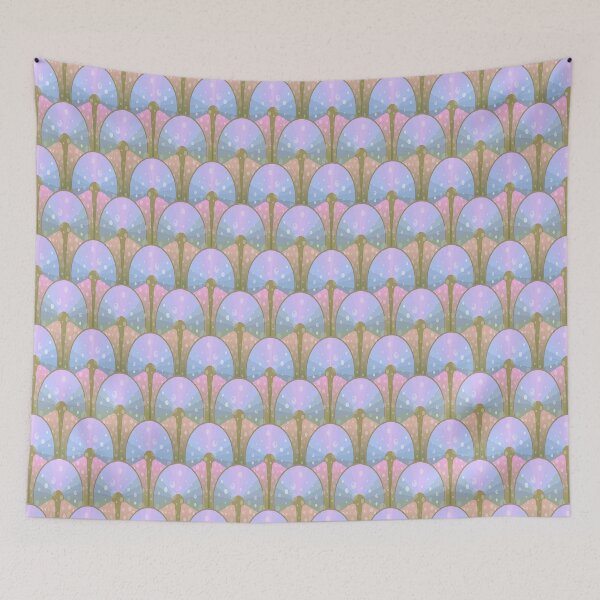 Item preview, Pink and blue seamless pattern designed and sold by tetibright.