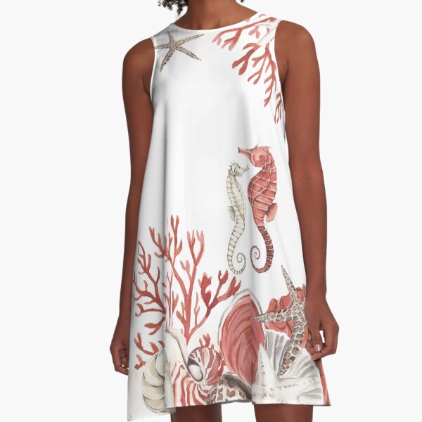 Coral sea A-Line Dress