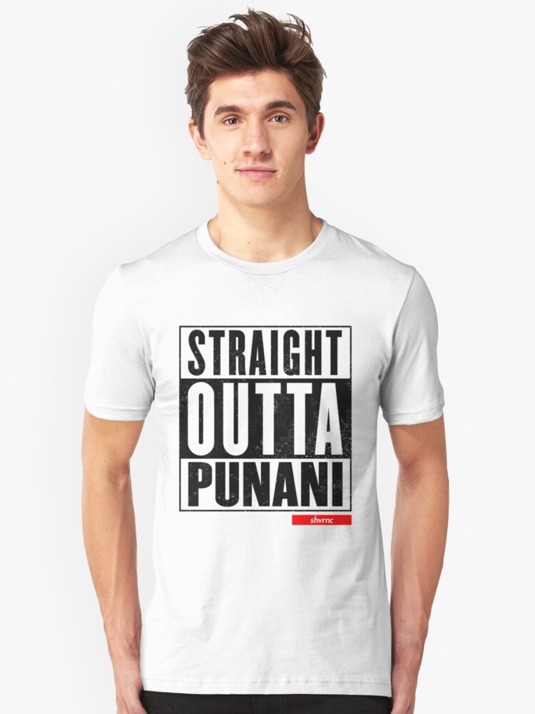 Alternate view of Straight Outta Punani (black) Slim Fit T-Shirt