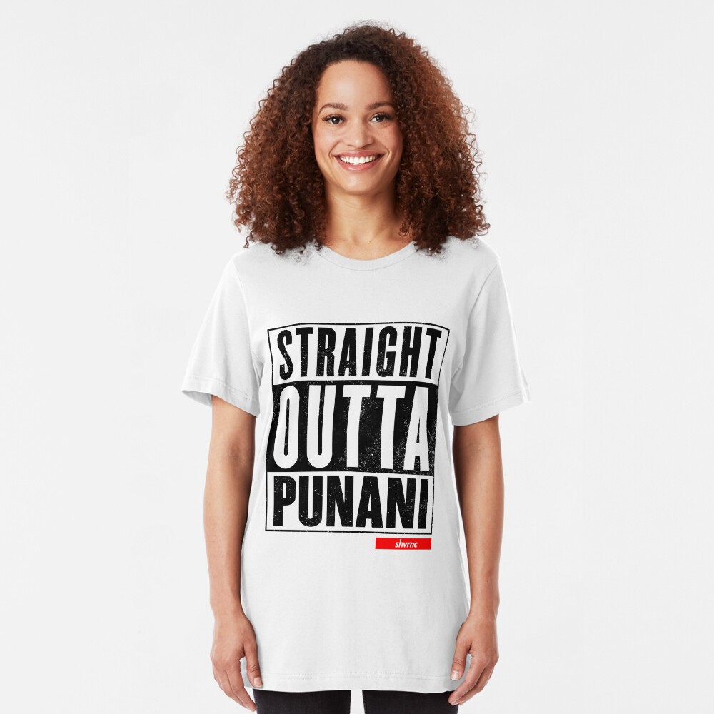 Straight Outta Punani (black) Slim Fit T-Shirt