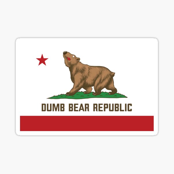 Dumb Bear Republic Flag Sticker