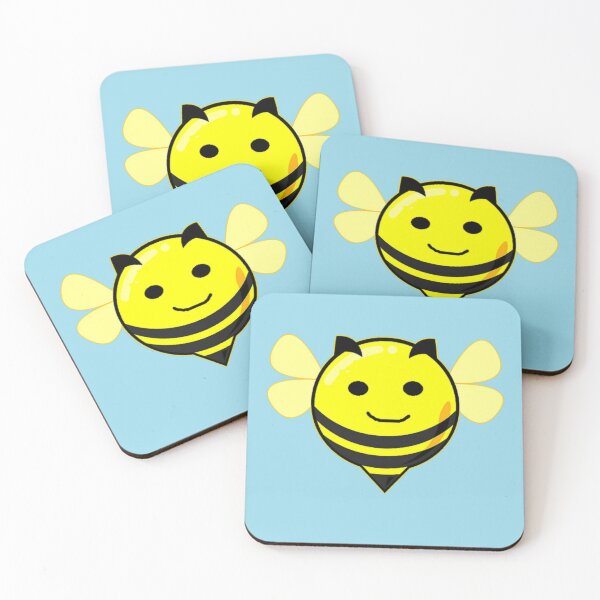 Item preview, Happy bee blue background designed and sold by tetibright.