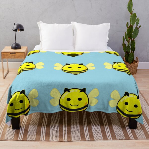 Item preview, Happy bee blue background designed and sold by tetibright.