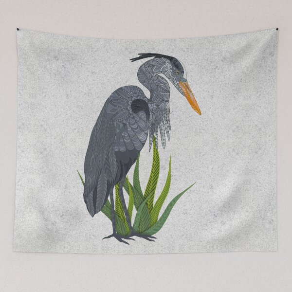 Item preview, Blue Heron - white designed and sold by artlovepassion.