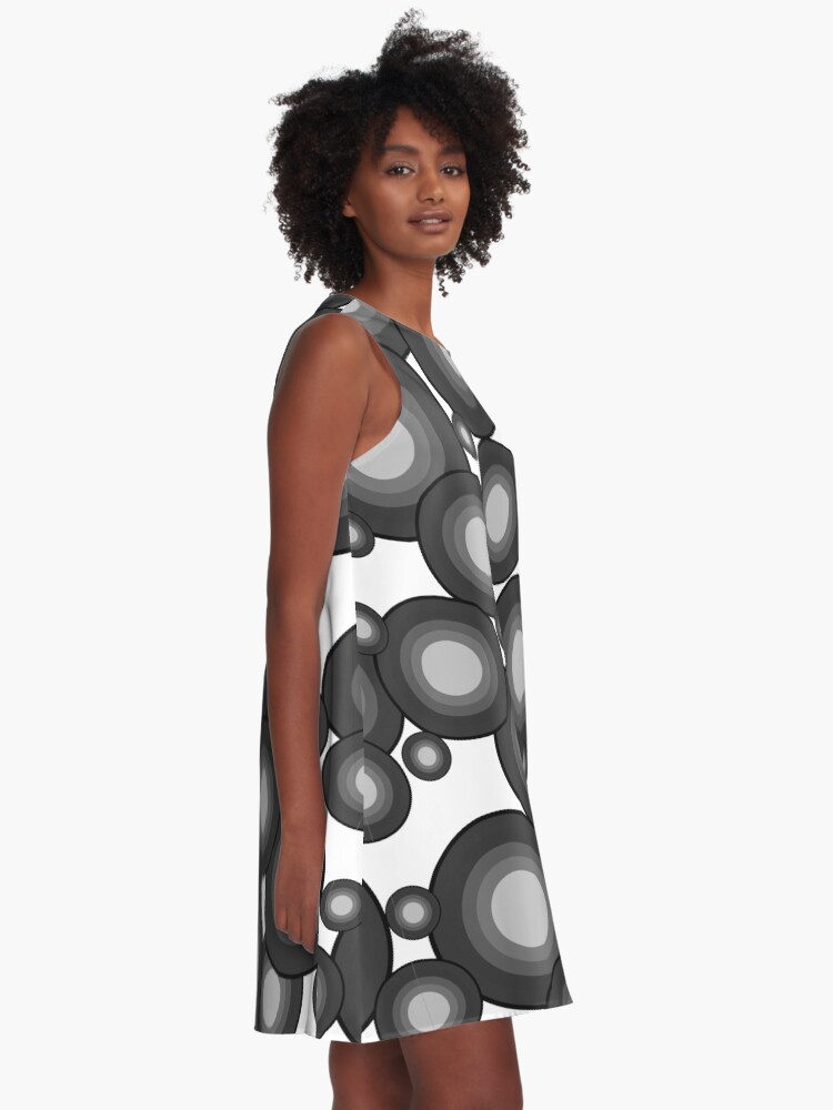 Alternate view of Gray 70's year circle A-Line Dress