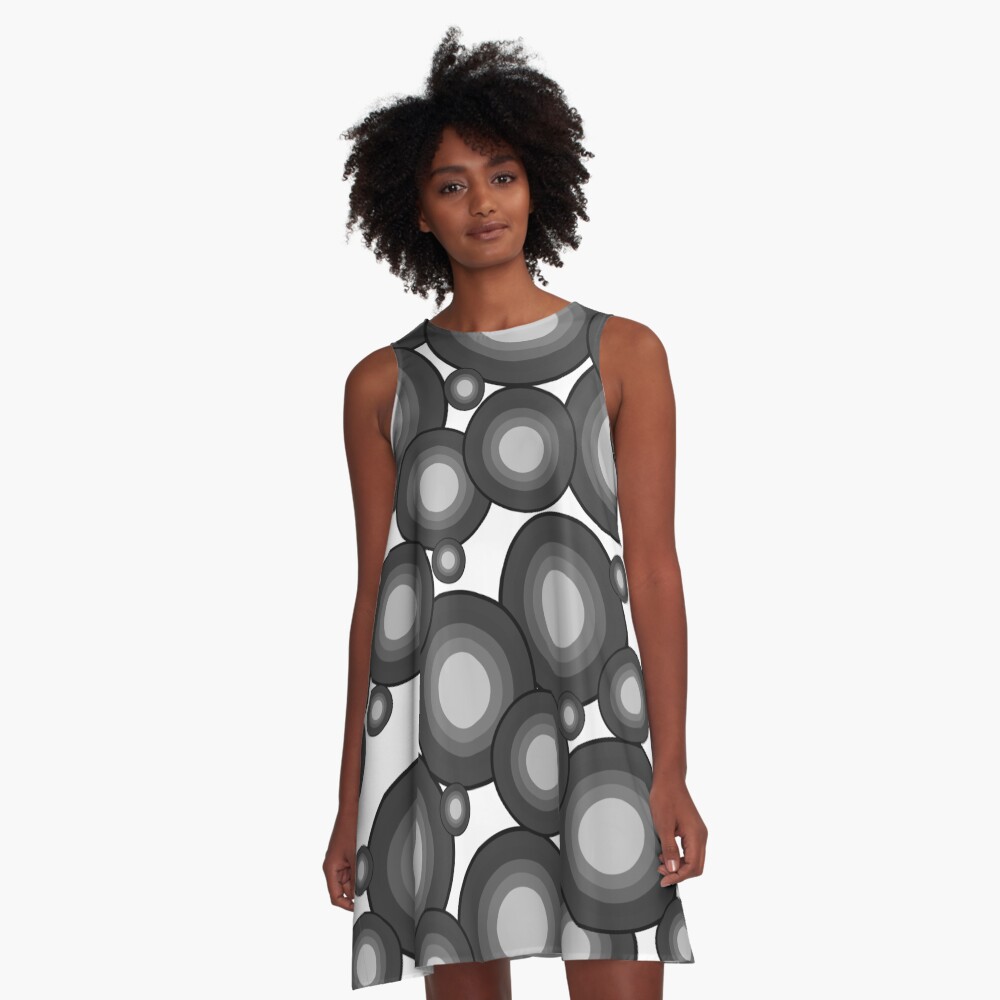 Gray 70's year circle A-Line Dress