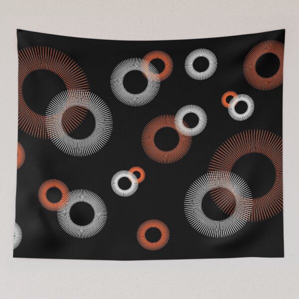 Item preview, Starburst Orange White Black retro pattern designed and sold by ValeriesGallery.