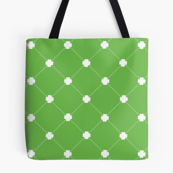 Item preview, St. Patrick's Day White Shamrock Pattern on Green Background designed and sold by BookTalkBecky.