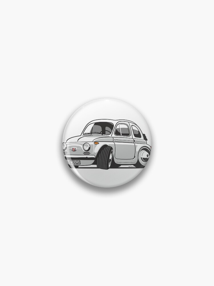 Fiat 500 Nuova caricature white