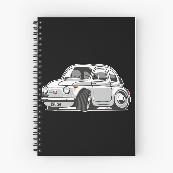 Item preview, Fiat 500 Nuova caricature white designed and sold by car2oonz.