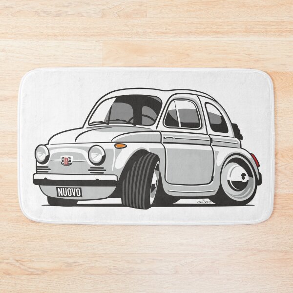 Item preview, Fiat 500 Nuova caricature white designed and sold by car2oonz.