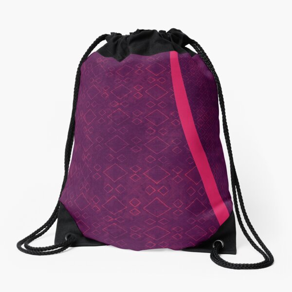 purple boxes Drawstring Bag