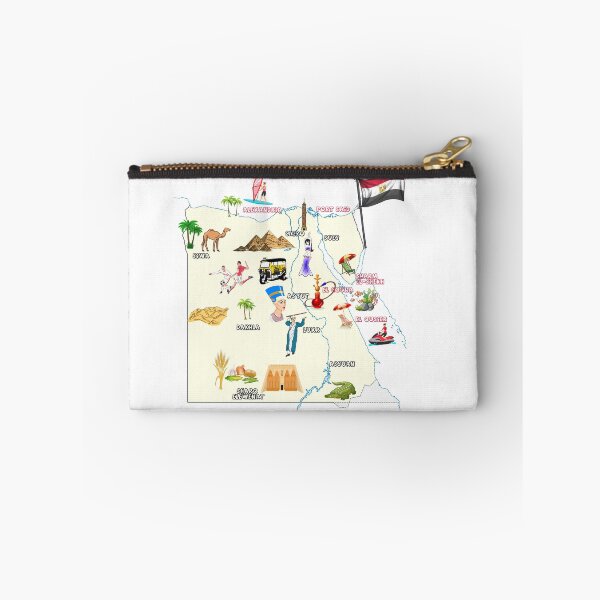 Item preview, Egypt map,major cities  names flag Egyptian national symbols and landmarks  خريطة جمهورية مصر العربية مع اهم  المدن المعالم الاقتصادية والاجتماعية والسياحية designed and sold by mashmosh.
