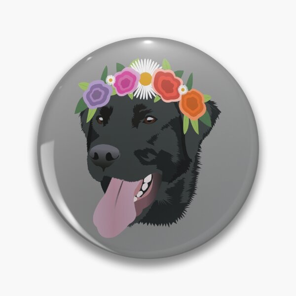 Item preview, Black Lab wearing a Flower Crown designed and sold by KCPetPortraits.
