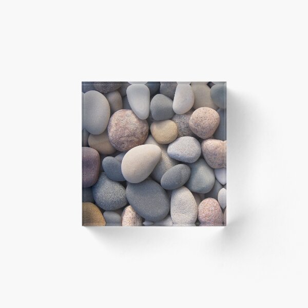 Beach Pebbles Acrylic Block