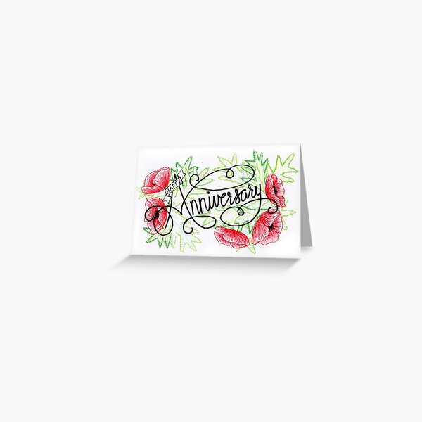 Hand drawn Anniversary Card Greeting Card