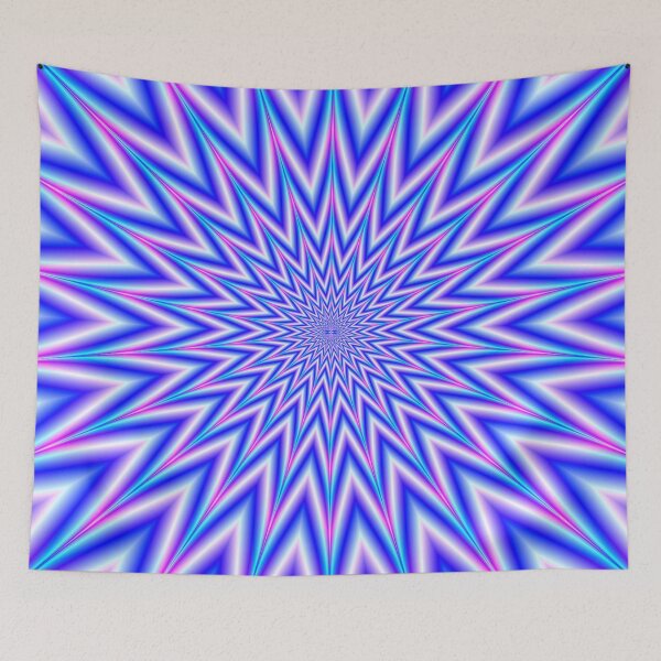Artikelvorschau, Umgekehrter psychedelischer Puls in Blau und Pink entworfen und verkauft von EyeBogglers.